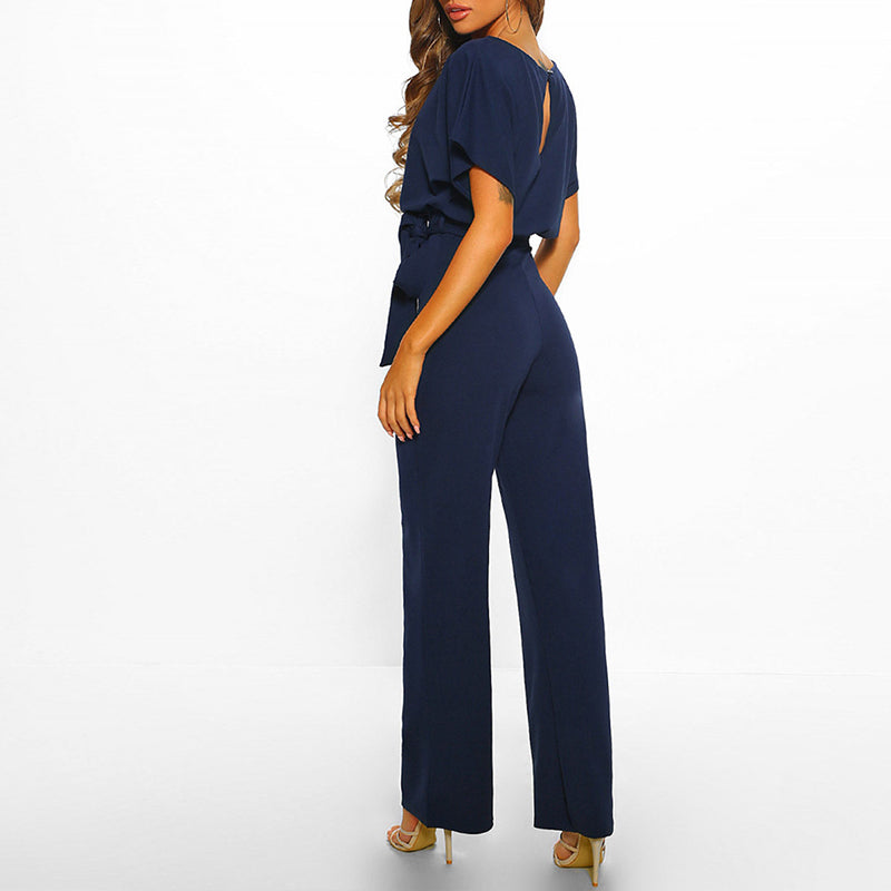 Women's Wide-Leg Belted Jumpsuit