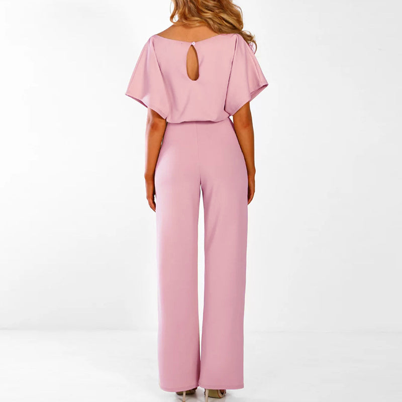Women's Wide-Leg Belted Jumpsuit