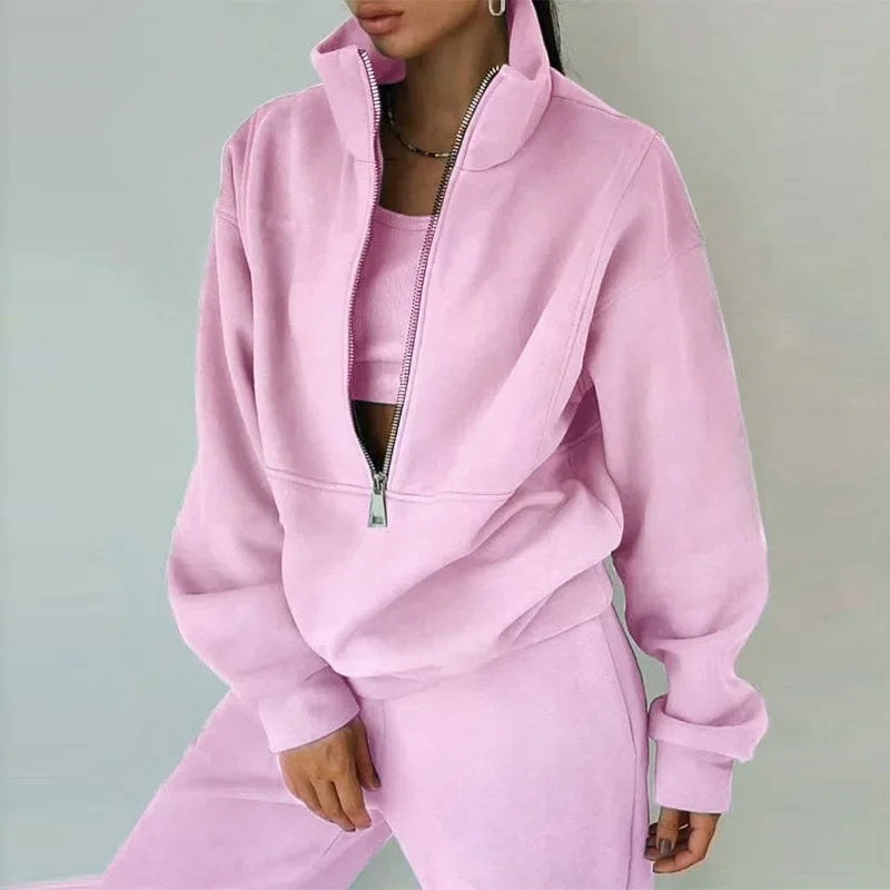 Women's Winter Sweatshirt and Pants Set for Casual and Sports Wear
