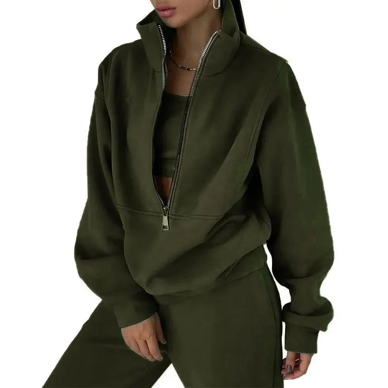 Women's Winter Sweatshirt and Pants Set for Casual and Sports Wear