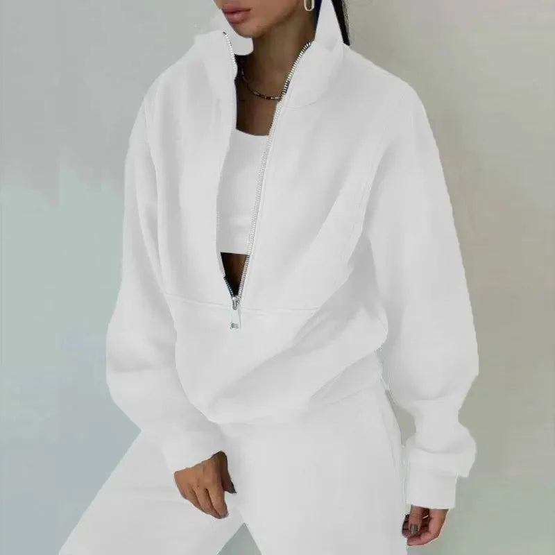 Women's Winter Sweatshirt and Pants Set for Casual and Sports Wear