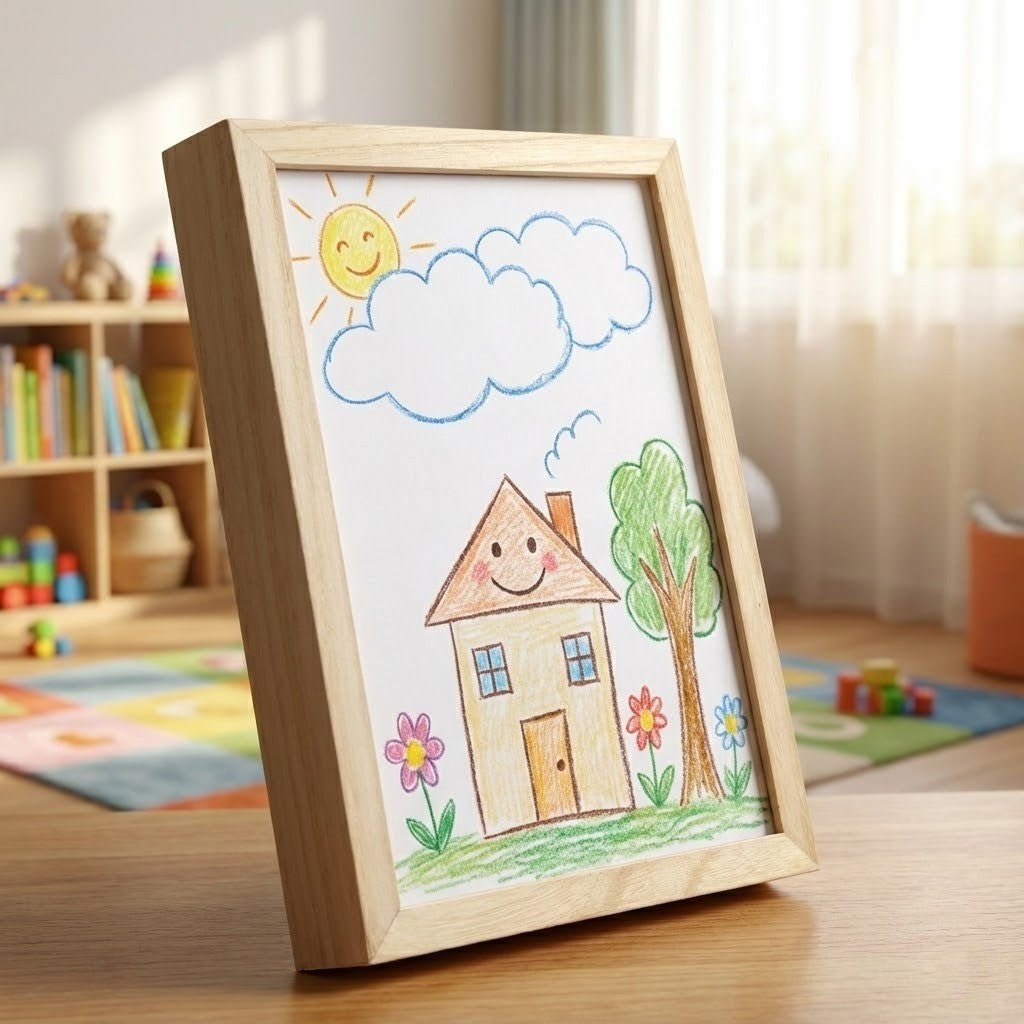 Wood-Look Display Frame with Storage