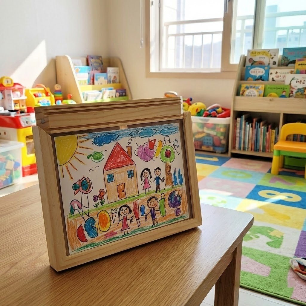 Wood-Look Display Frame with Storage