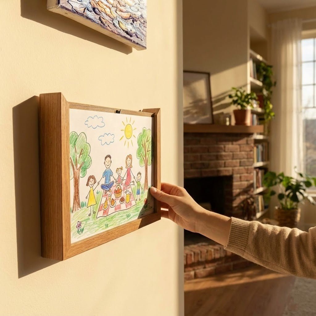 Wood-Look Display Frame with Storage