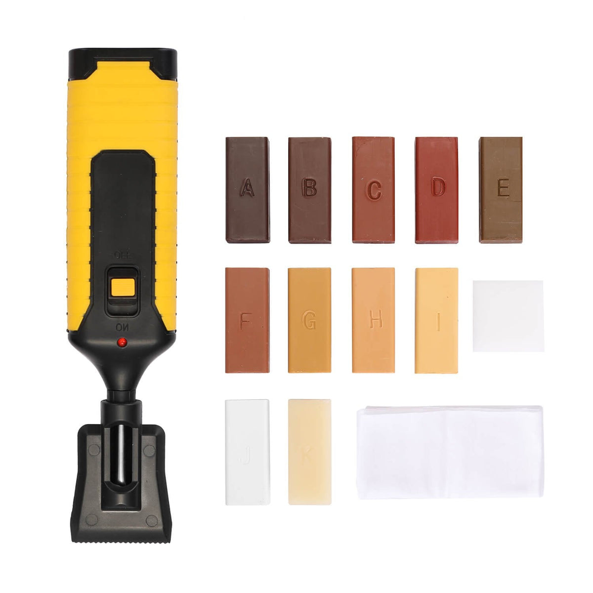 Wood Surface Repair Kit with 11 Wax Blocks & Heat Pen for Furniture, Floors & Cabinets