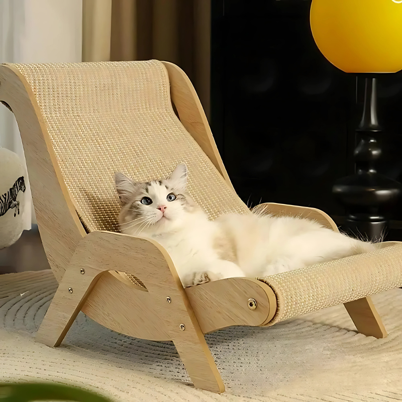 Wooden Lounge Chair Cat Scratcher