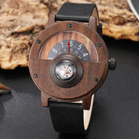 Wooden Watch with Leather Strap