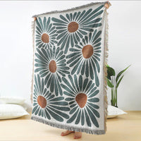Woven Daisy Floral Pattern Throw Blanket