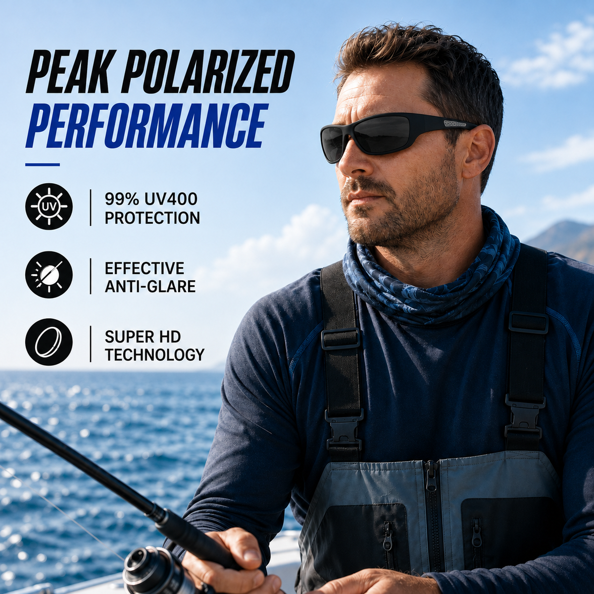 Wrap-Around Men's Sports Sunglasses